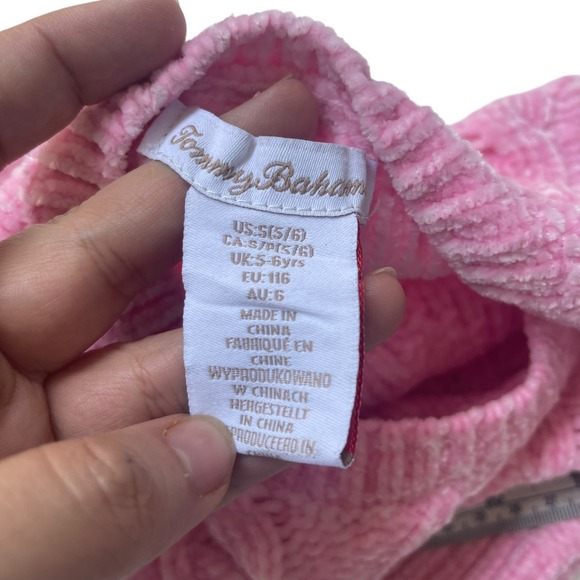 Tommy Bahama Kids Pink Cable Knit Sweater Size 5/6 NWT - Picture 4 of 8